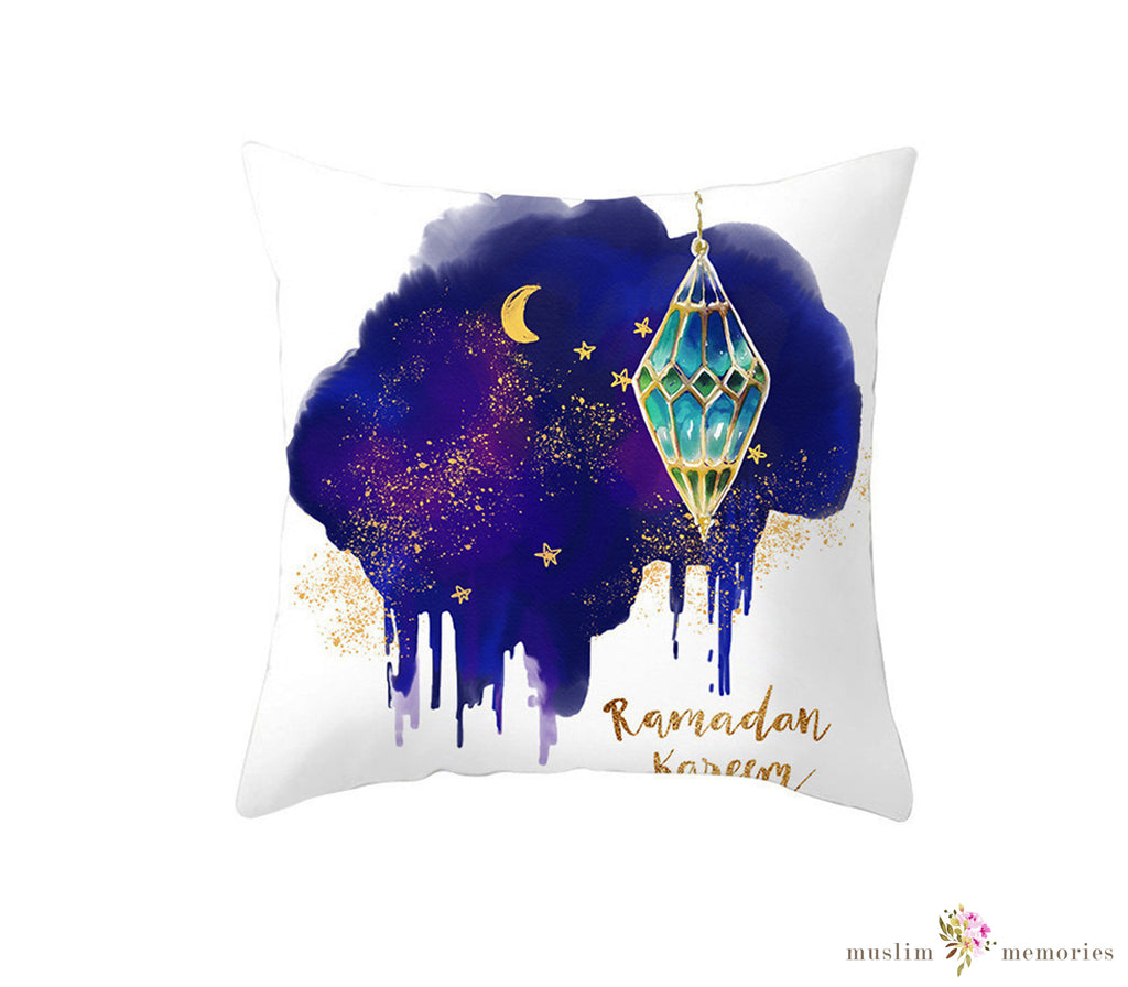 Golden Lantern Ramadan Mubarak  Pillow Case Muslim Memories