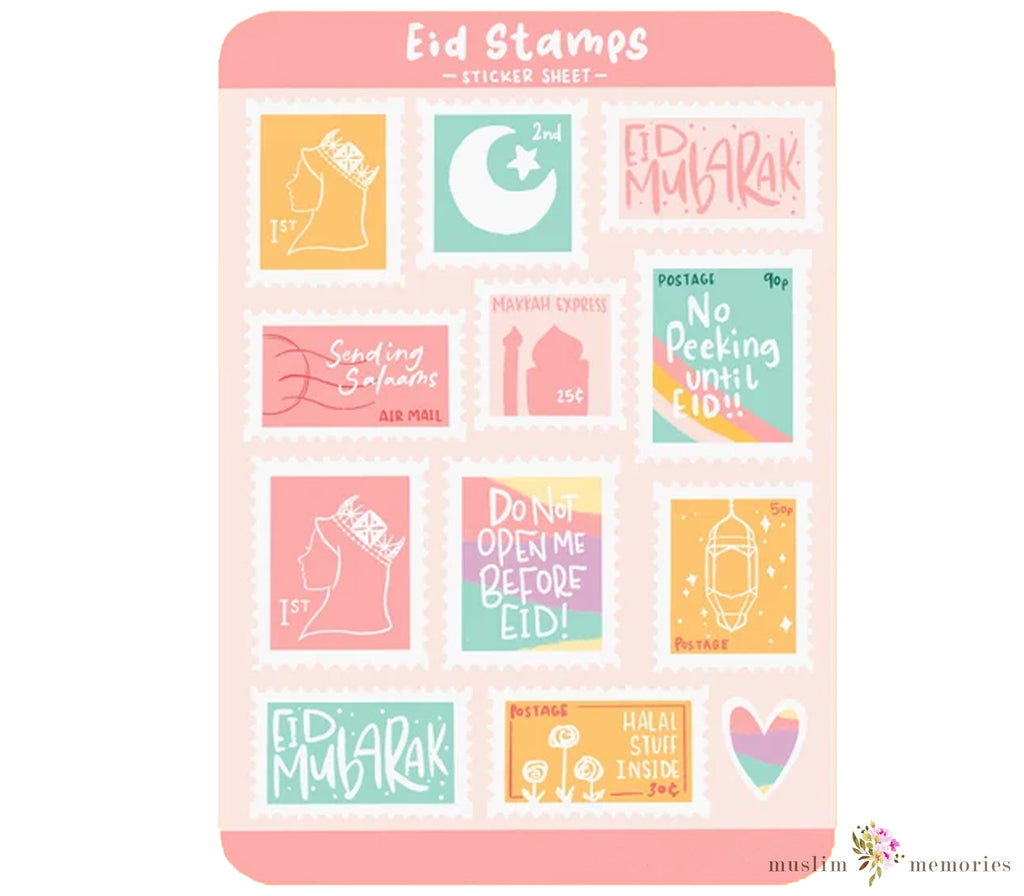 Eid Stamps Vinyl Sticker Sheet Muslim Memories