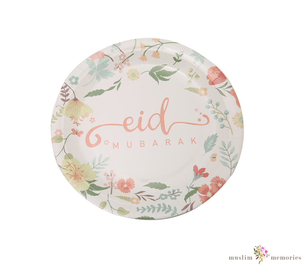 "Flower" Eid Mubarak Paper Plates Muslim Memories