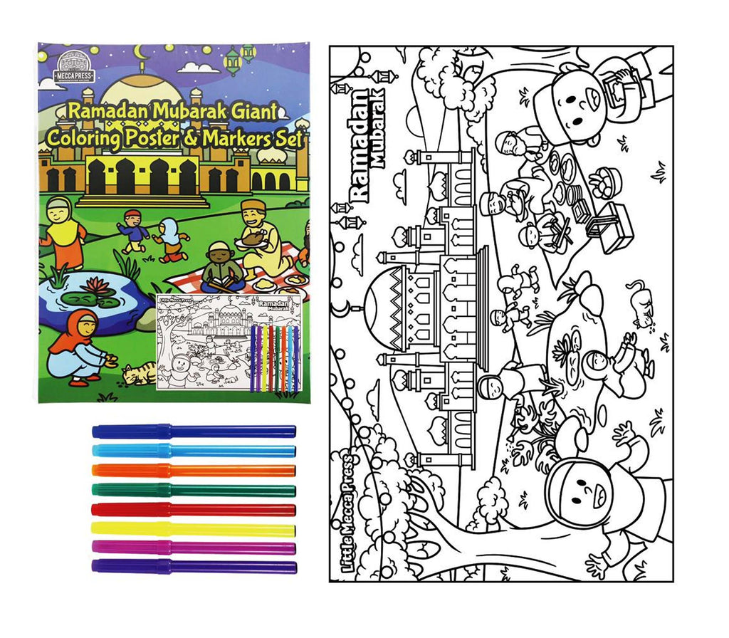 Ramadan Giant Coloring Poster Set with Markers LITTLE MECCA PRESS