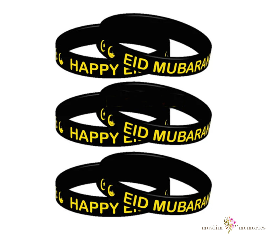Eid Mubarak Wristband Set of 6 Pieces Muslim Memories
