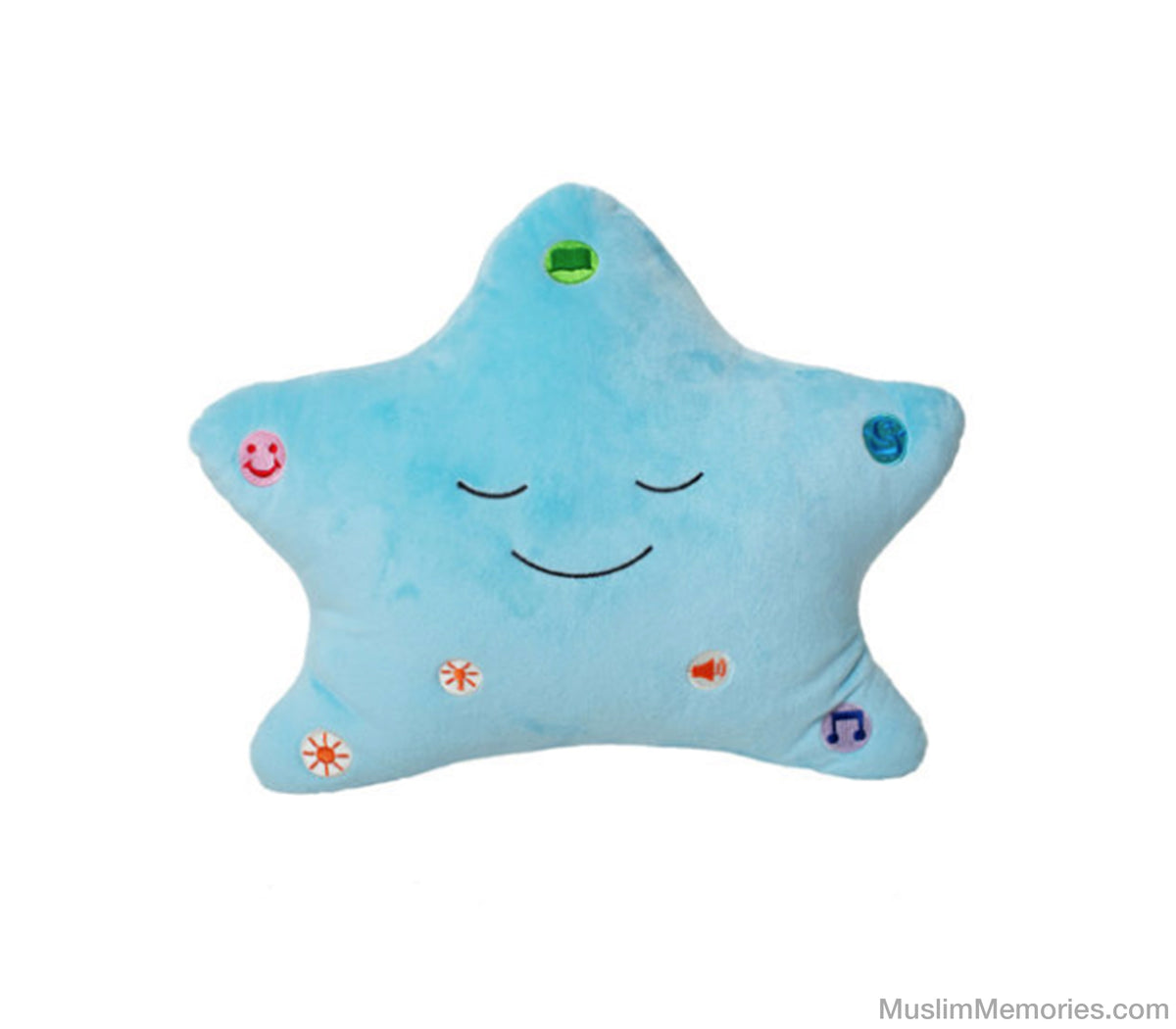Doll My Dua Pillow Ramadan Gift for Kids Dua and Surah Quran Sound Colorful Cloud and Star Pillow with LED Light (Blue Star) : ROYAL WIND Doll My Dua Pillow Ramadan Gift for Kids
