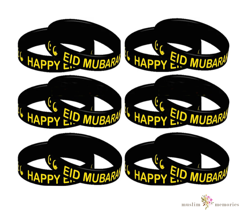 Eid Mubarak Wristband Set of 12 Pieces Muslim Memories