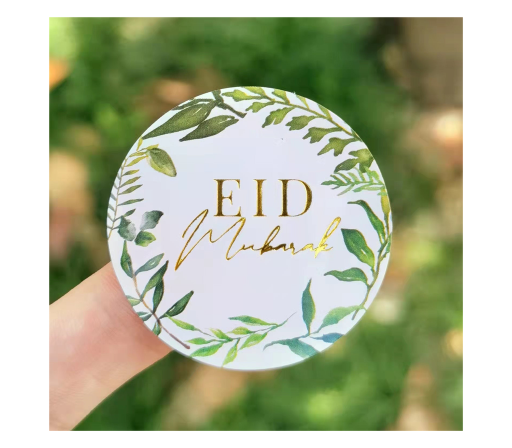 Eid Mubarak Green Leaf Stickers Muslim Memories