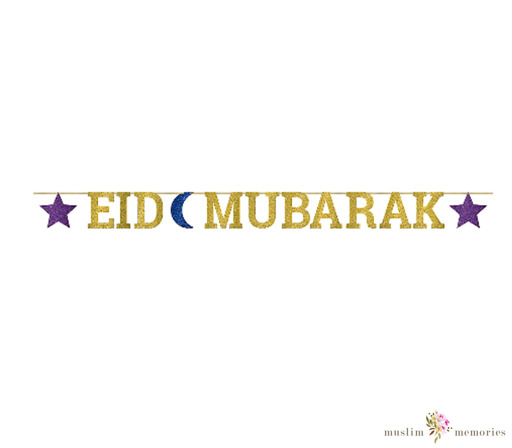 Eid Mubarak Letter Banner Muslim Memories