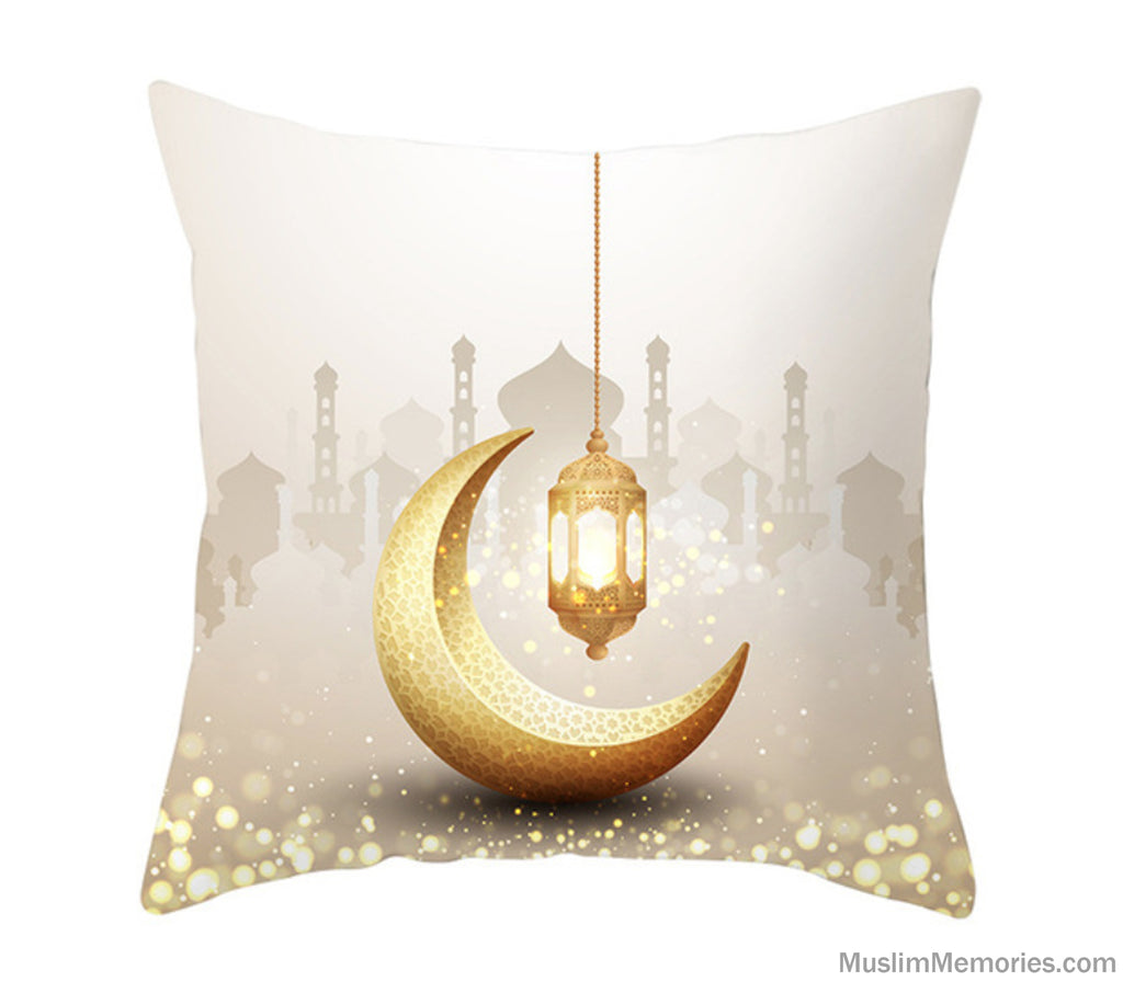 Gold Moon and Lantern Pillow Case Muslim Memories
