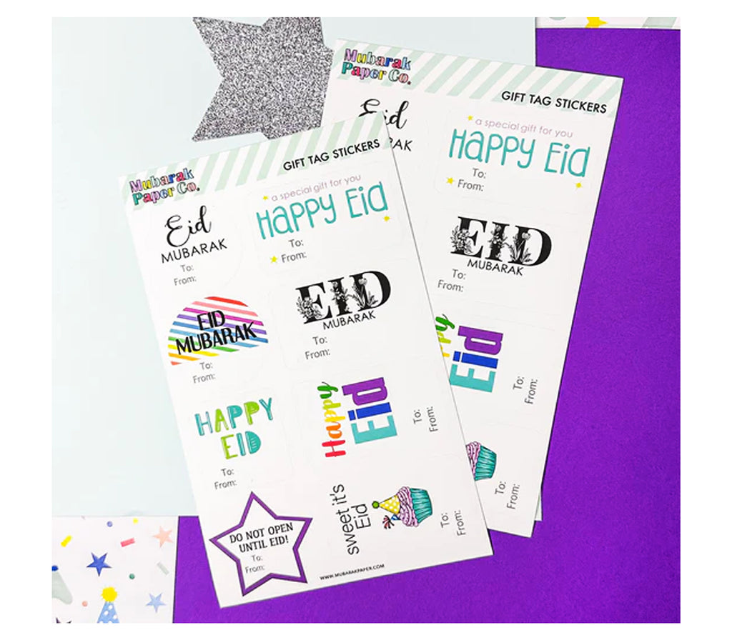 Eid Gift Tag Stickers Mubarak Paper Co.