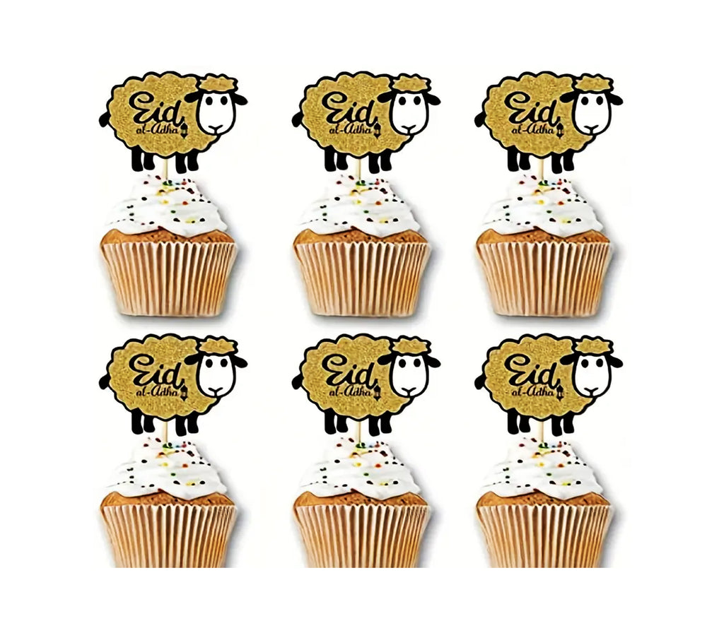 12pcs Golden Lamb Cupcake Topper Muslim Memories