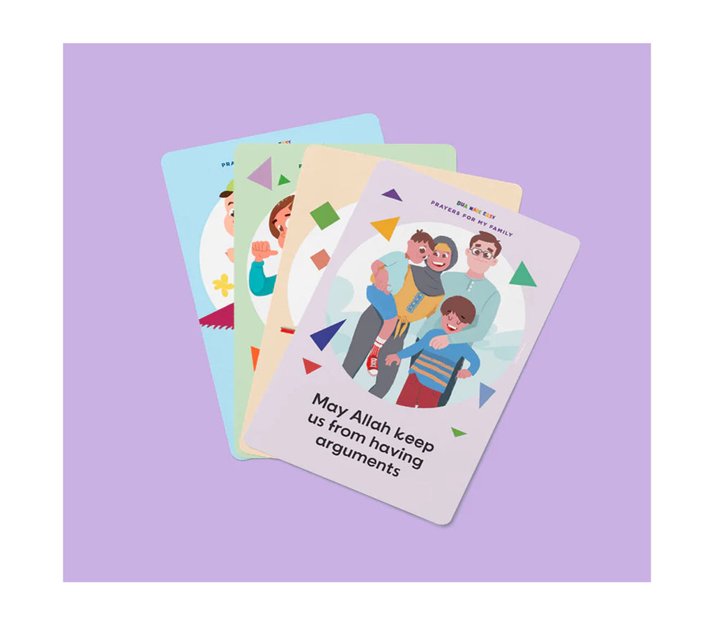Dua Made Easy 60 Illustrated Dua cards with short prayers for kids A&R