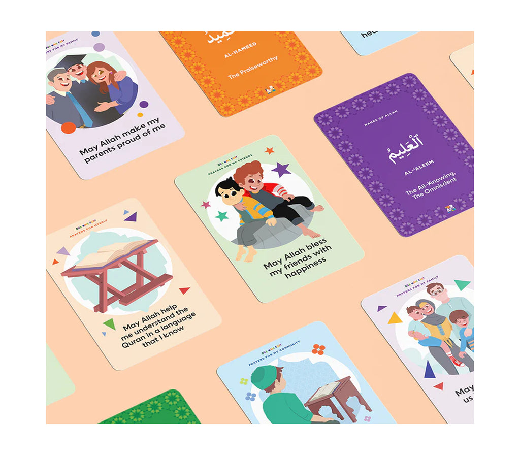 Dua Made Easy 60 Illustrated Dua cards with short prayers for kids A&R
