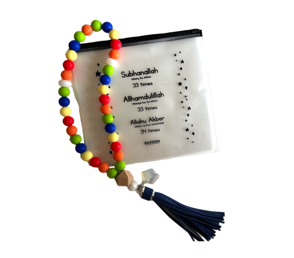 Multi- Color Soft Touch Dhikr Beads with Charms Shop Sujood