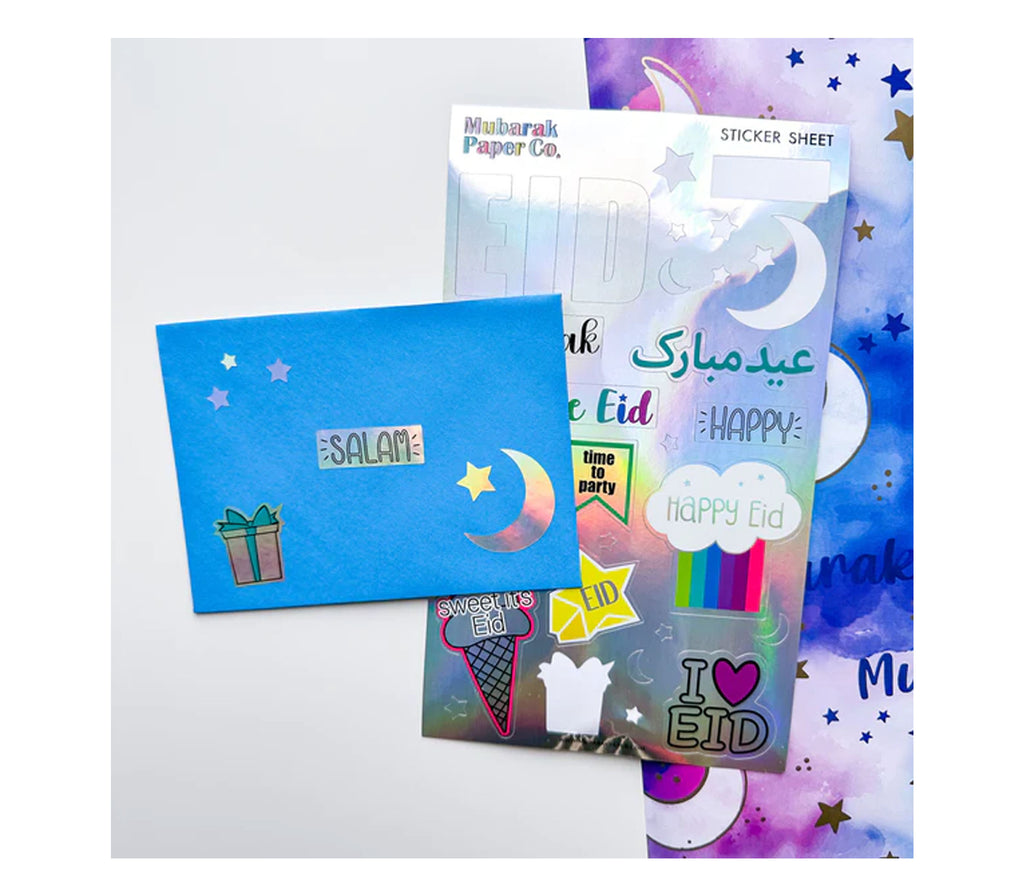 Holographic Eid Stickers Set of 2 Mubarak Paper Co.