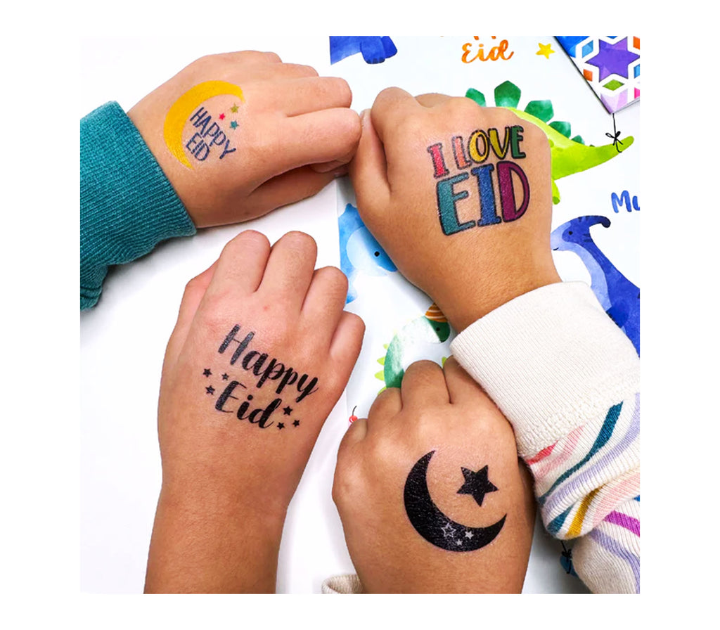 Colorful Eid Temporary Tattoos Set of 2 Mubarak Paper Co.