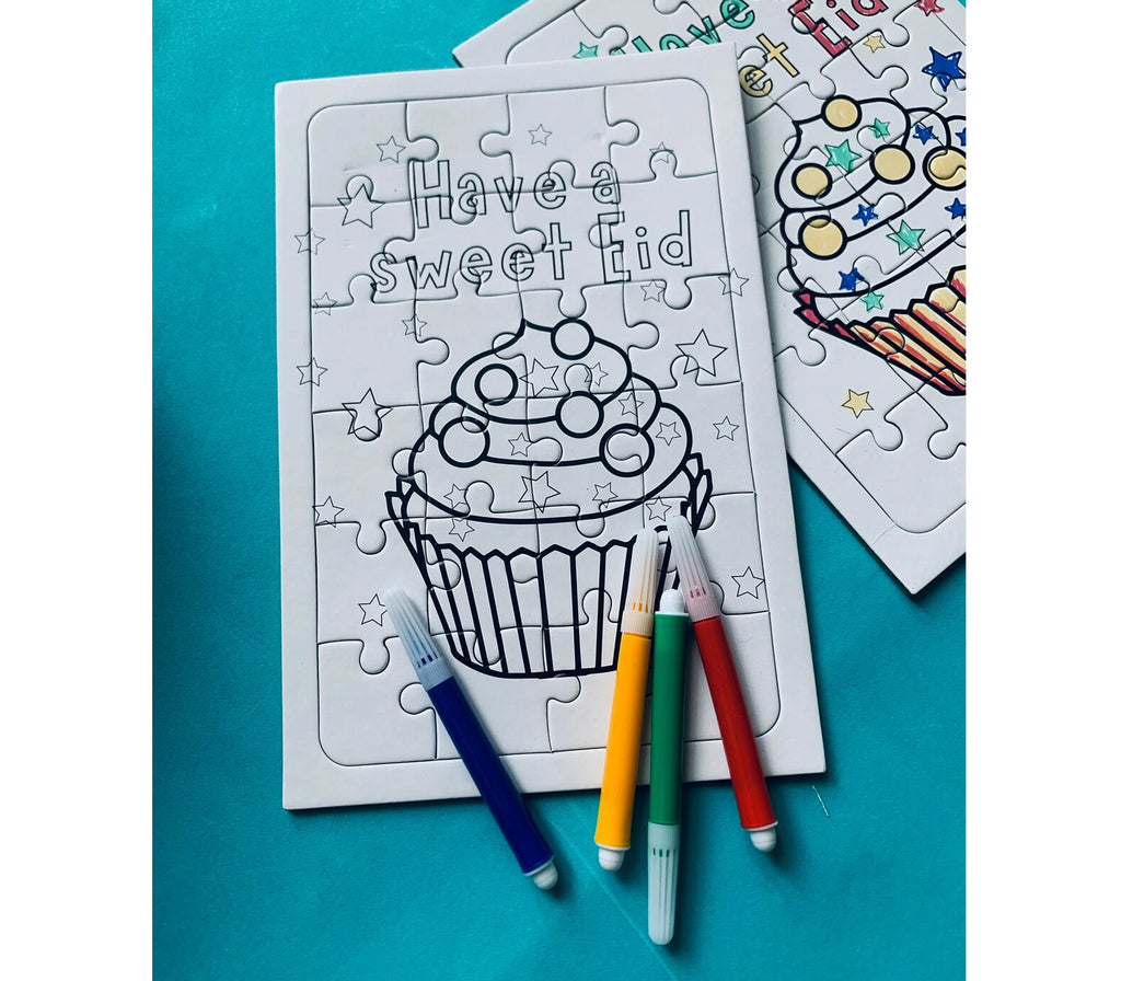 "Have A Sweet Eid" Coloring Puzzle Little Muslim Craft Corner