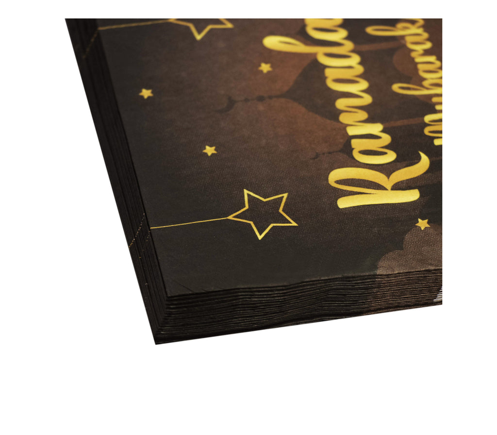 Ramadan Mubarak Brown and Gold Napkins U-SHINE CRAFT CO.