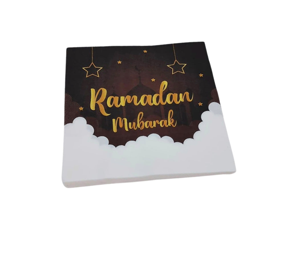 Ramadan Mubarak Brown and Gold Napkins U-SHINE CRAFT CO.