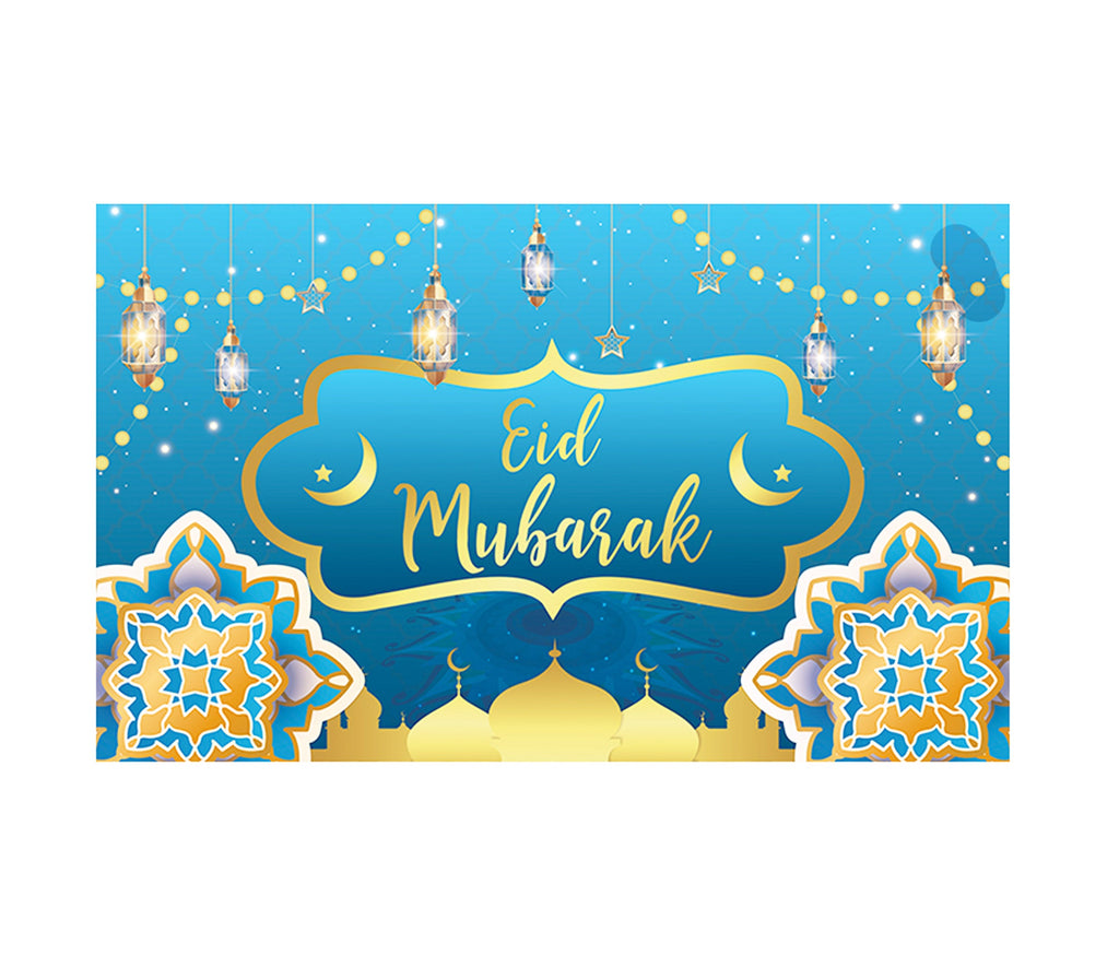 Eid Mubarak Blue Wall Backdrop U-SHINE CRAFT CO.