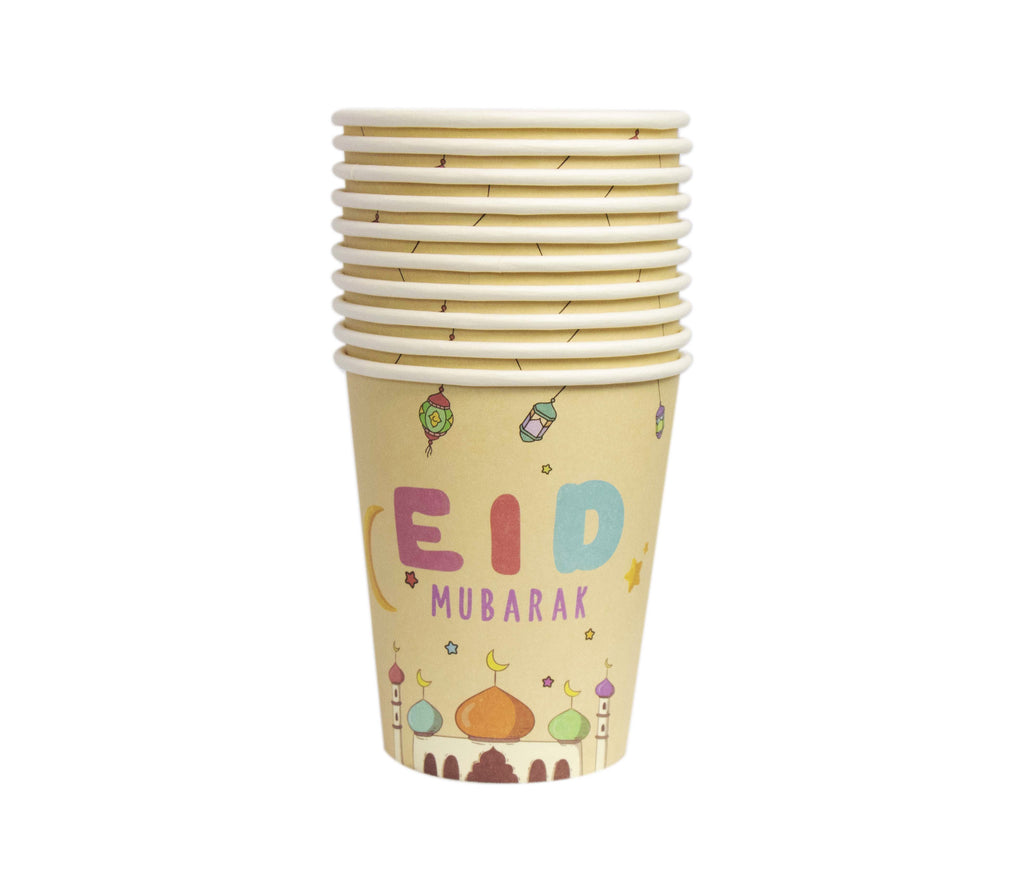 Festive Eid Mubarak Paper Cups U-SHINE CRAFT CO.