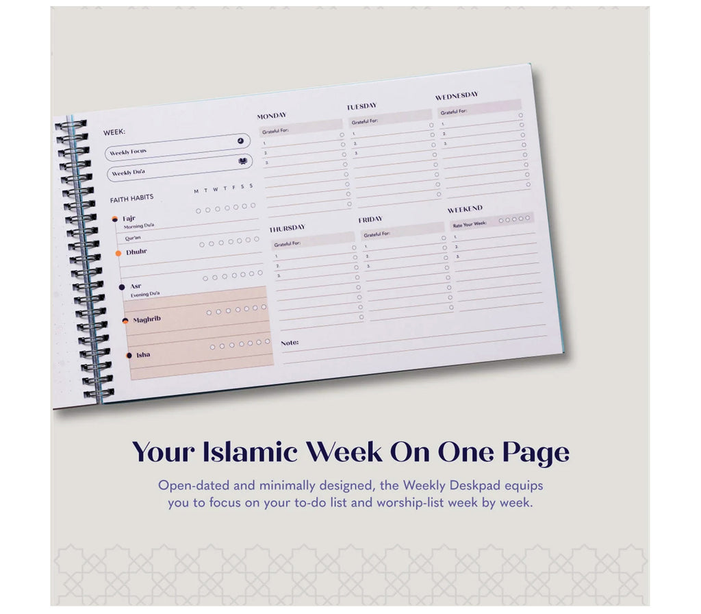 Weekly Muslim Productivity Action Pad towards faith