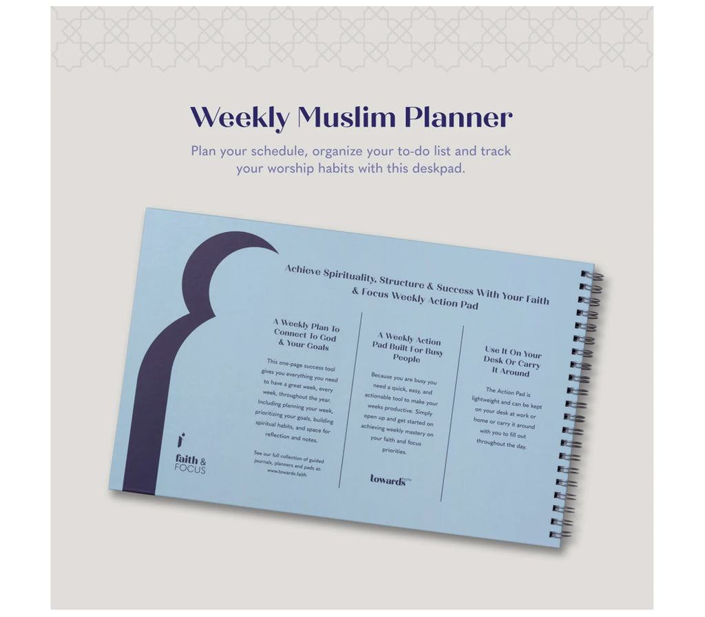 Weekly Muslim Productivity Action Pad towards faith