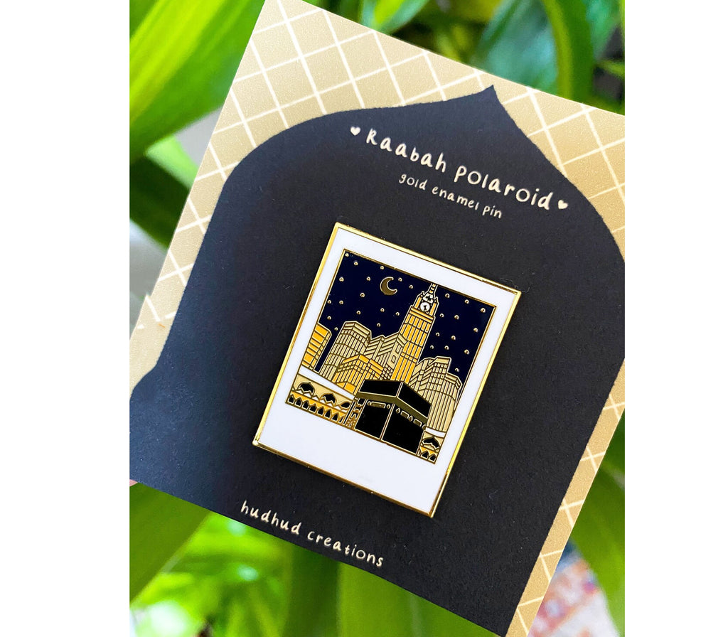 Kaabah Polaroid Gold Enamel Pin HUDHUD CREATIONS