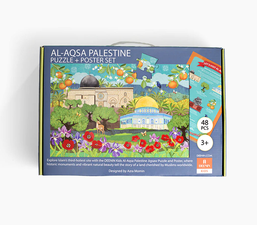 DEENIN Kids' Al-Aqsa Palestine Puzzle + Poster Set - 48-Piece Educational, Vibrant & Large Floor (2 ft x 3 ft) Puzzle for Children DEENIN