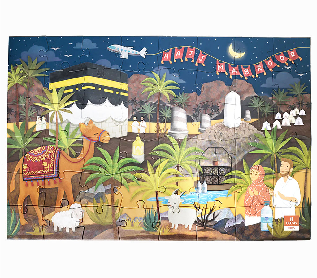 DEENIN Kids' Hajj Adventure Jigsaw Puzzle - 48-Piece Educational, Vibrant & Large Floor (1.5 ft x 3 ft) Puzzle for Children DEENIN