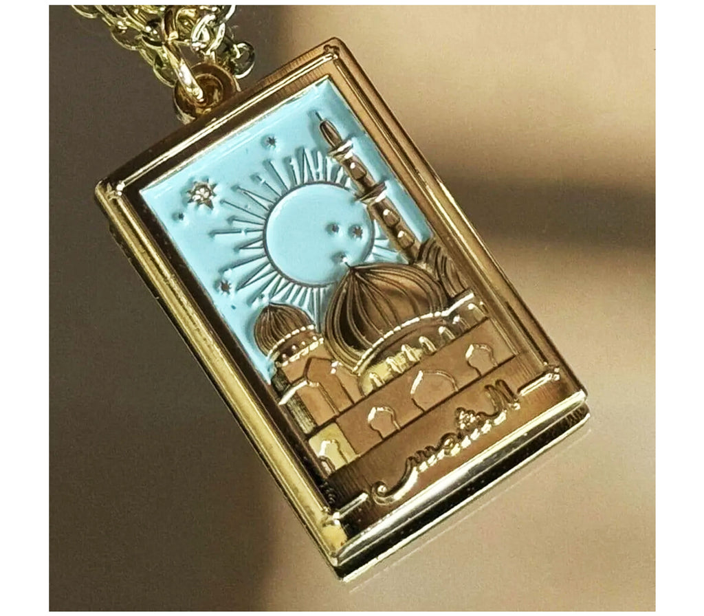 Necklace - As Shams & Al Qamar Sun and Moon Necklaces HUDHUD CREATIONS