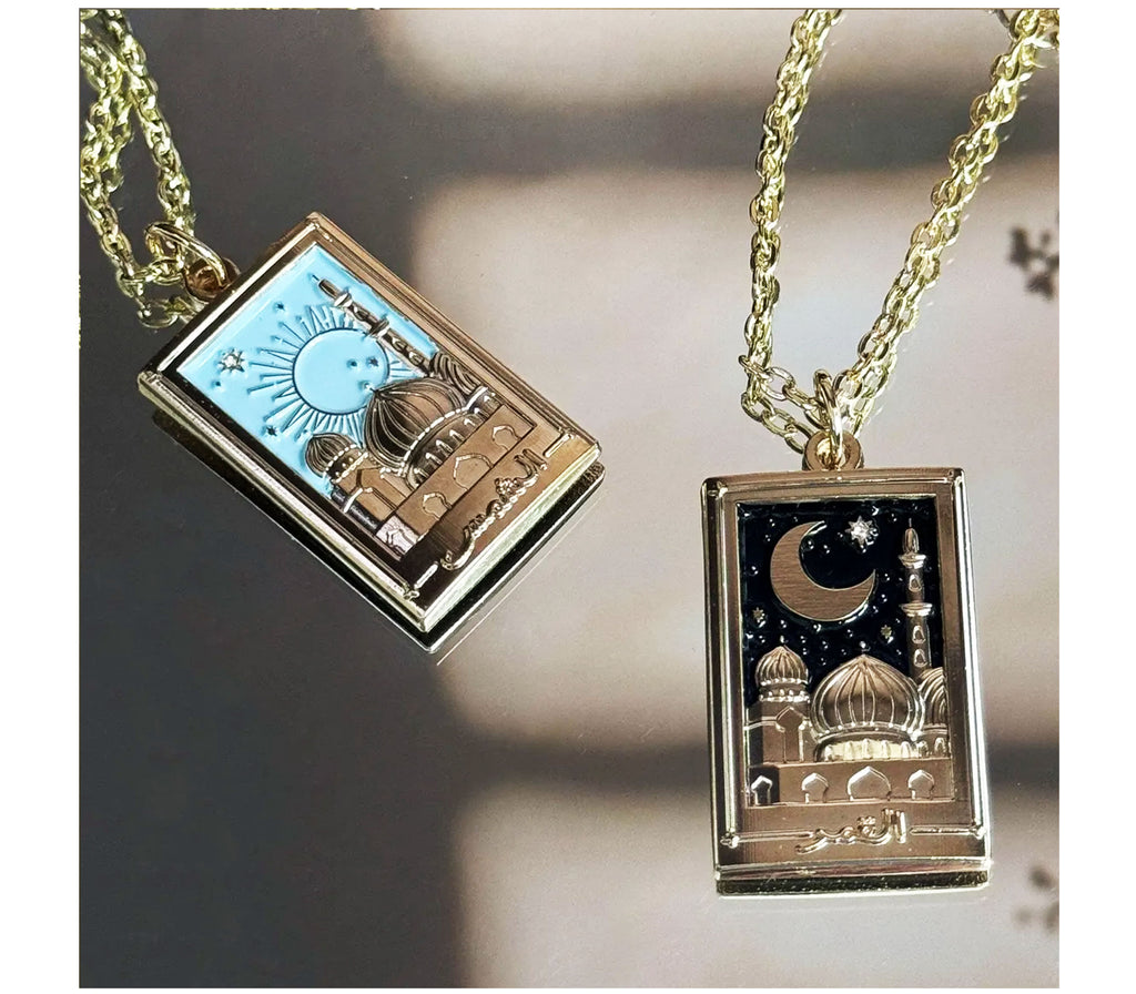 Necklace - As Shams & Al Qamar Sun and Moon Necklaces HUDHUD CREATIONS