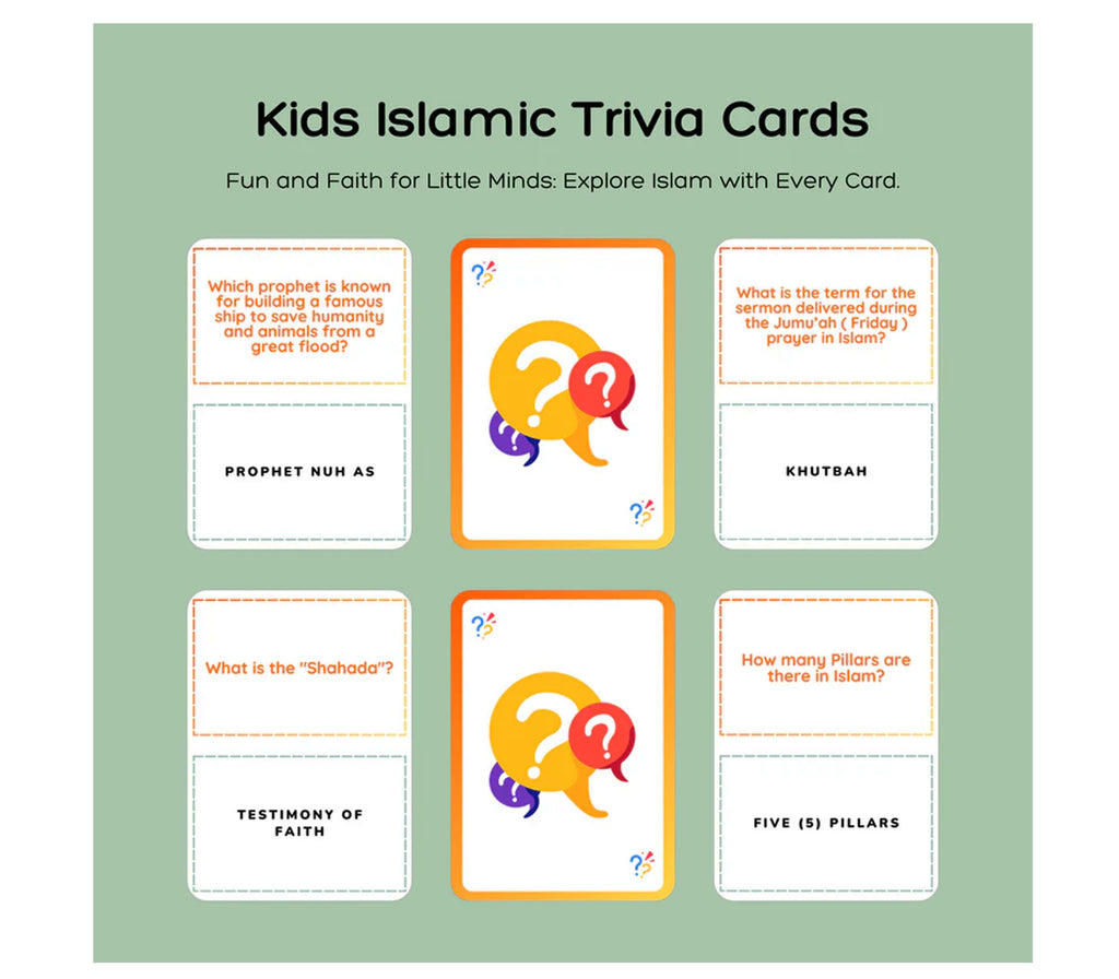 Islamic Trivia - Kids Islamic Trivia Cards UMRASTORE