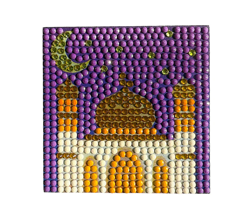 Moonlit Masjid Acrylic Magnet - Diamond Art Kit Kandeely