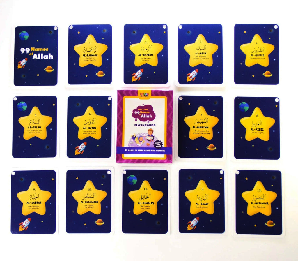 Lets Learn 99 Names of Allah - Flashcards Imaan Kidz