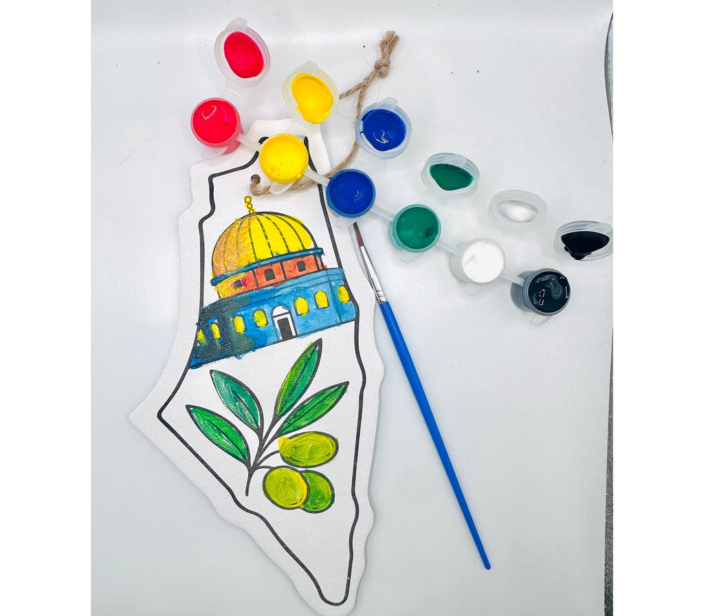 Palestine Map Canvas Paint Kit LITTLE MUSLIM CRAFT CORNER