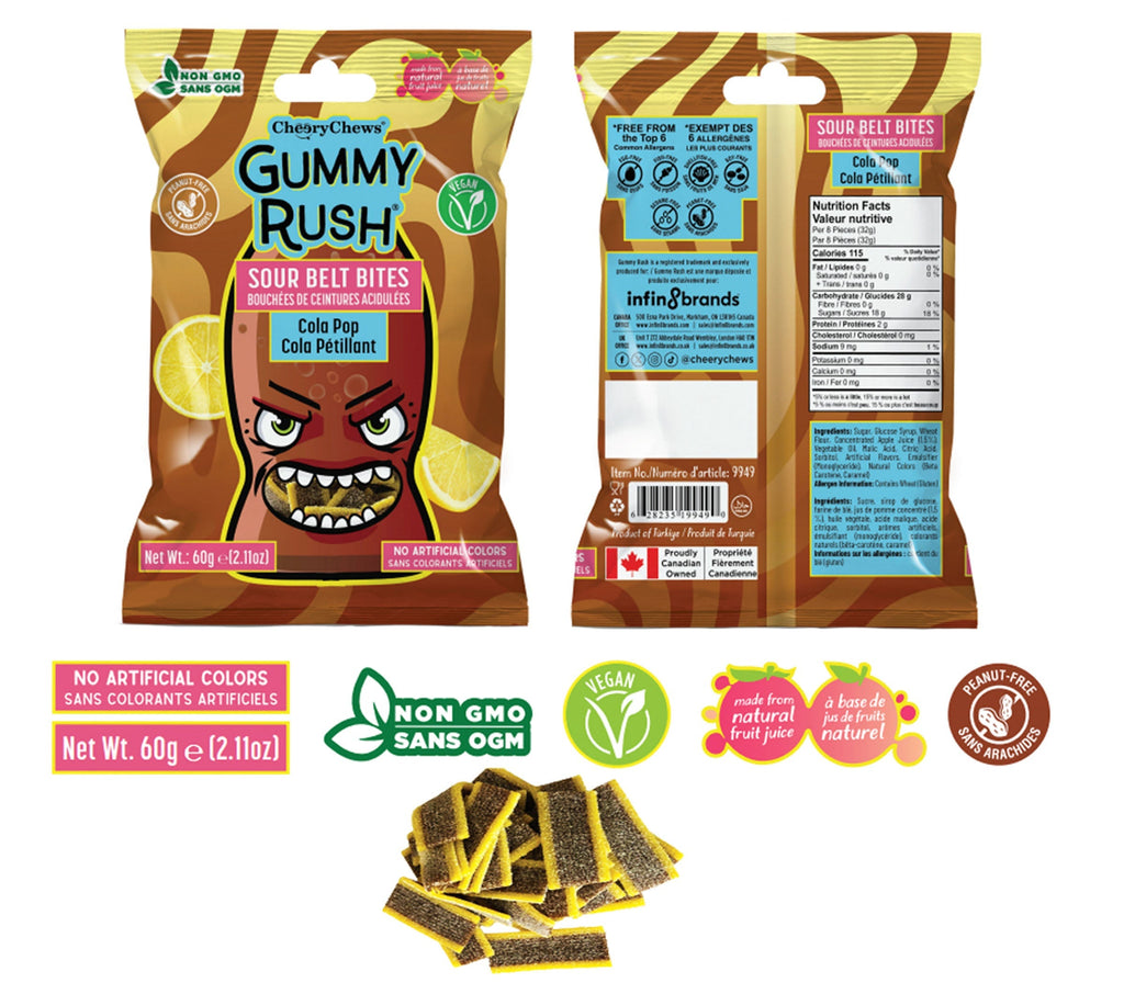 Sour Belt Bites Cola Pops GUMMY RUSH