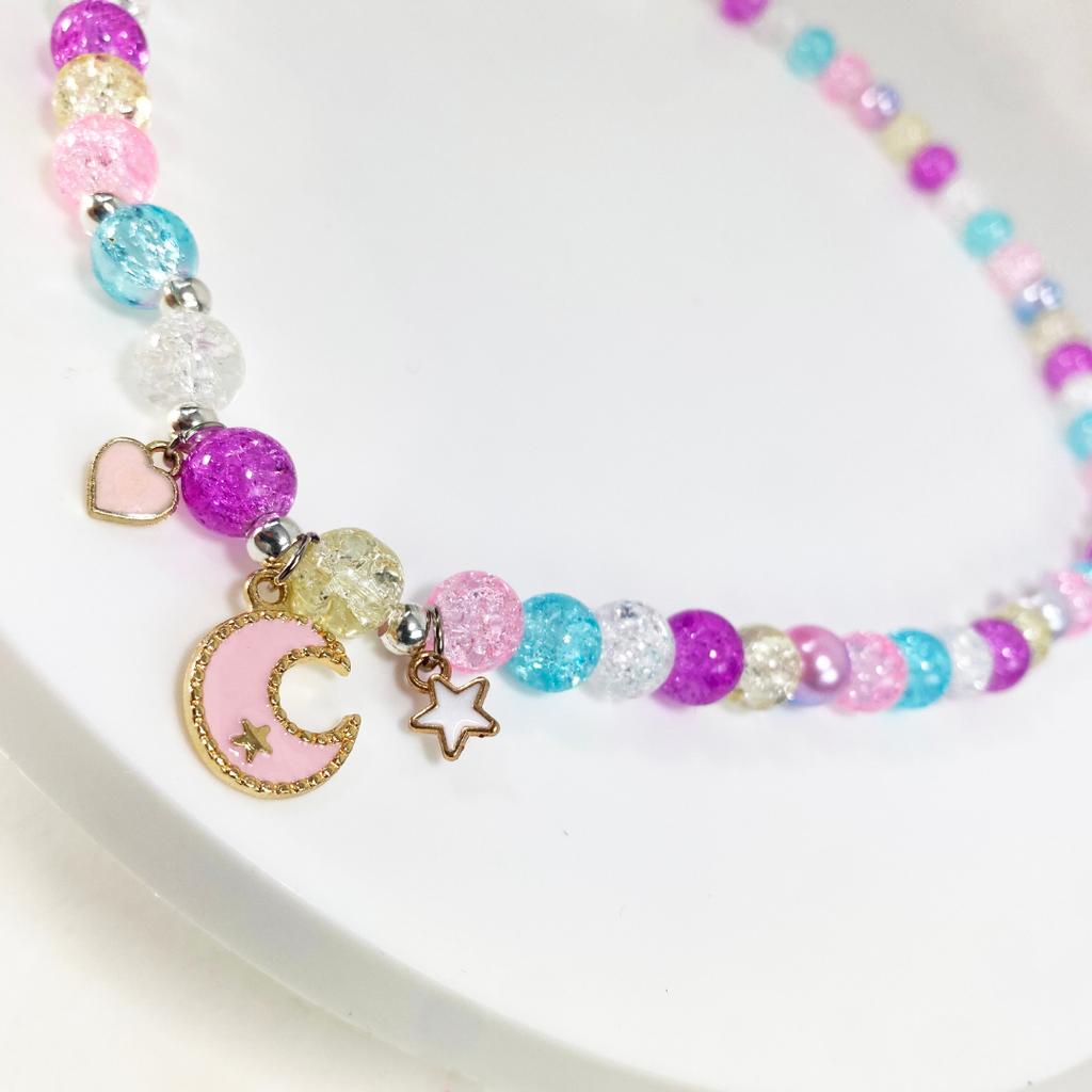 Glitter Moon and Star Necklace for Girls LITTLE MECCA PRESS