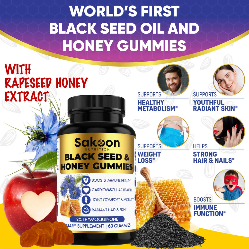 BLACK SEED OIL + HONEY GUMMIES Sakoon Nutrition