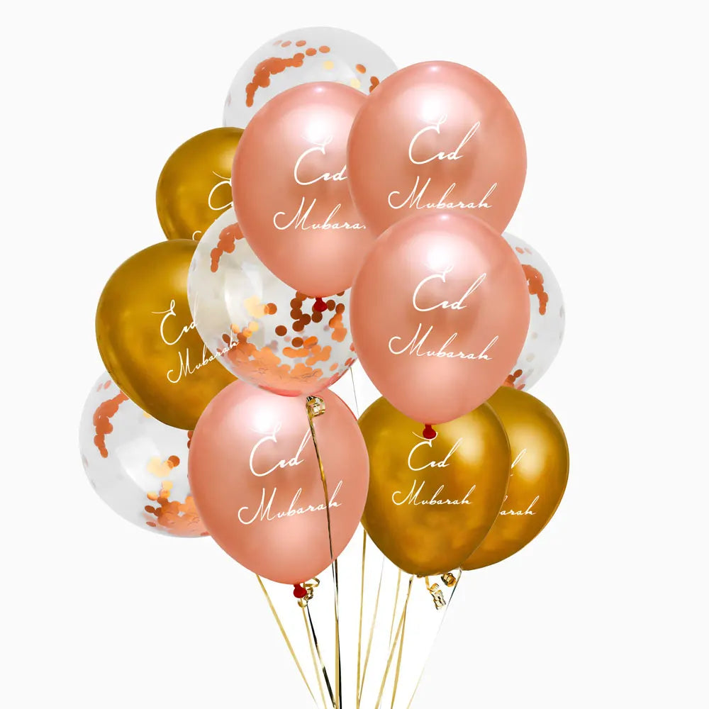 Eid Mubarak Rose Gold Balloons U-SHINE CRAFT CO.