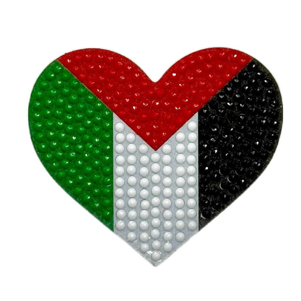 Palestine Flag Heart Acrylic Magnet - Diamond Art Kit Kandeely