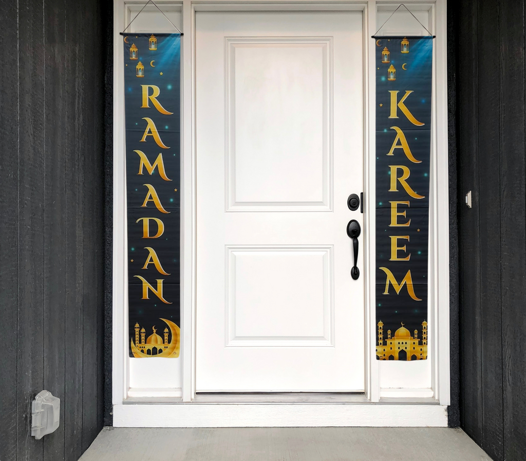 Ramadan Kareem Door Porch Sign Set Teal U-SHINE CRAFT CO.