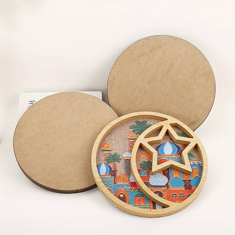 Colored Star & Crescent Bamboo Platter Muslim Memories