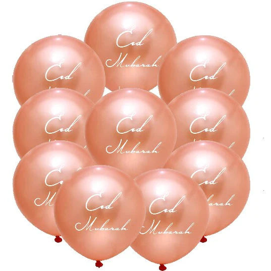 Eid Mubarak Double Sided Print Rose Gold Balloons U-SHINE CRAFT CO.