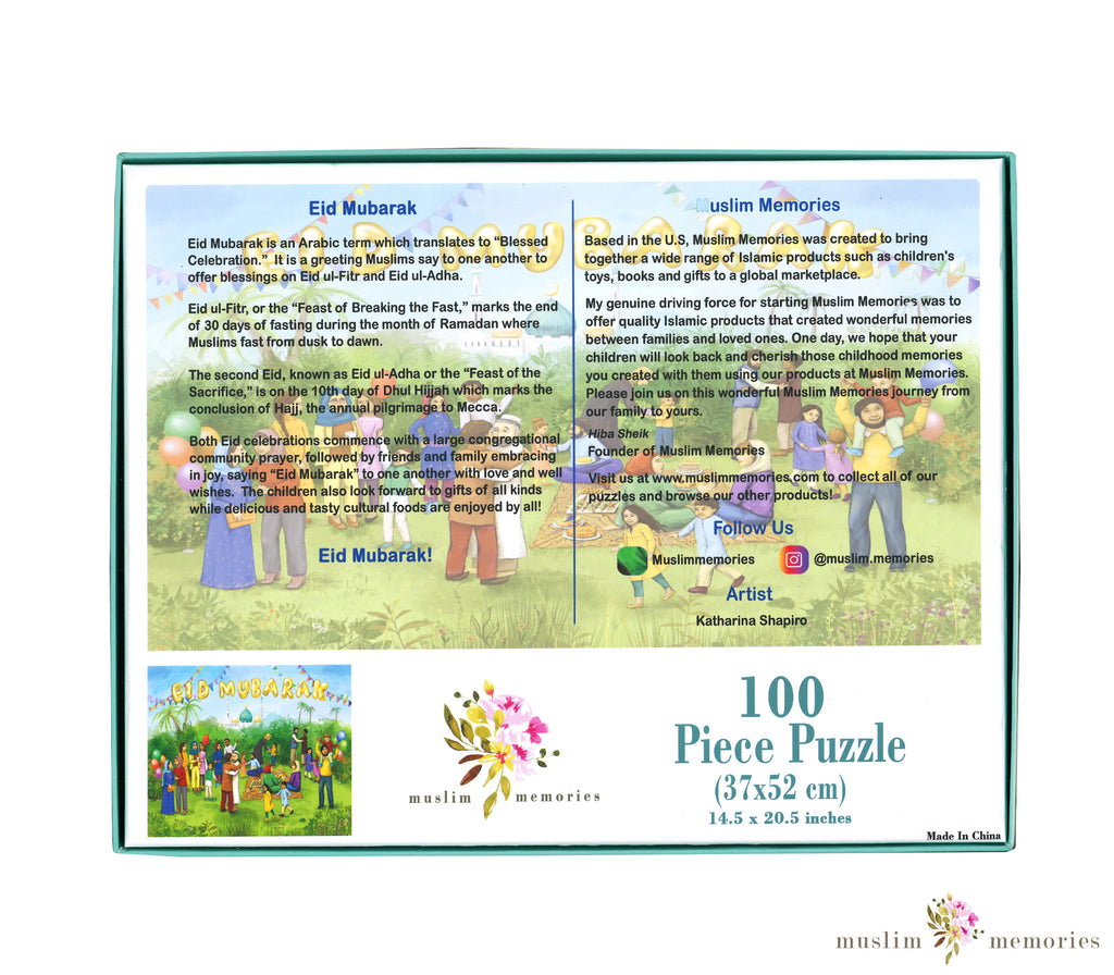 Ramadan and Eid Gift 100 Piece Puzzle For Children Muslim Memories