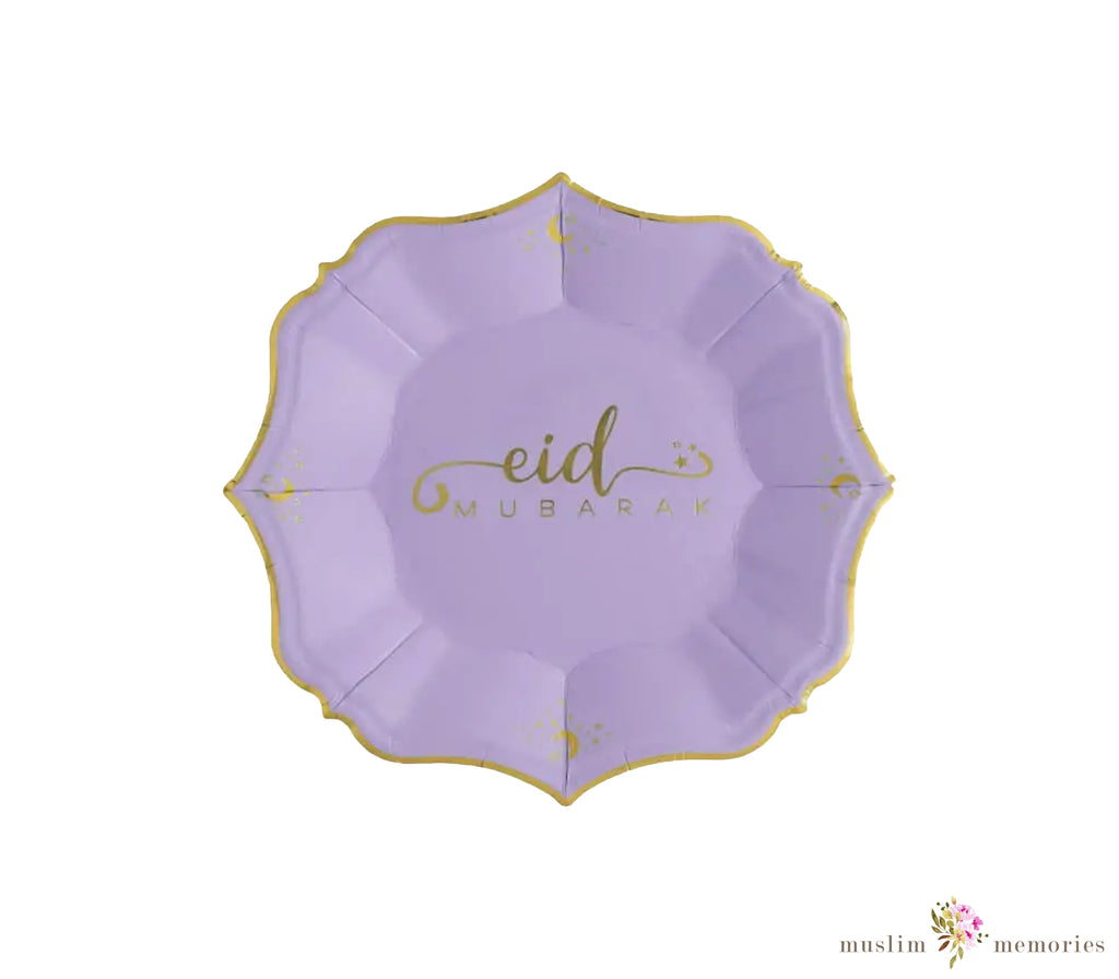 Eid Mubarak Lilac Plates Set of 8 Muslim Memories