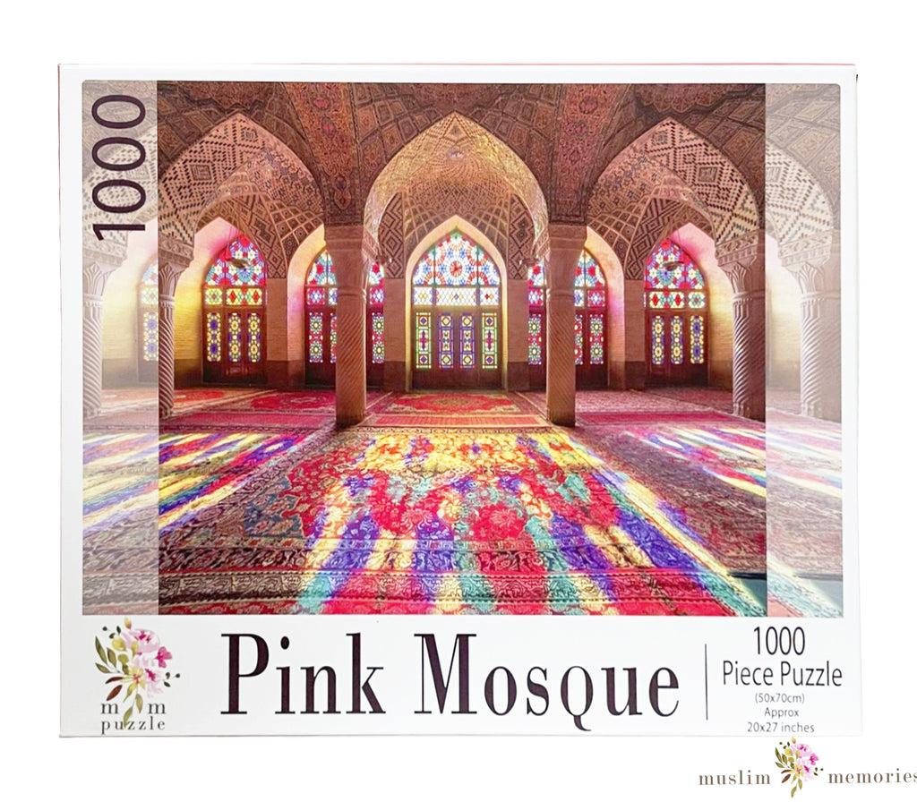 Islamic Puzzle The Majestic Beauty of the Pink Mosque 1000 Piece Set Muslim Memories