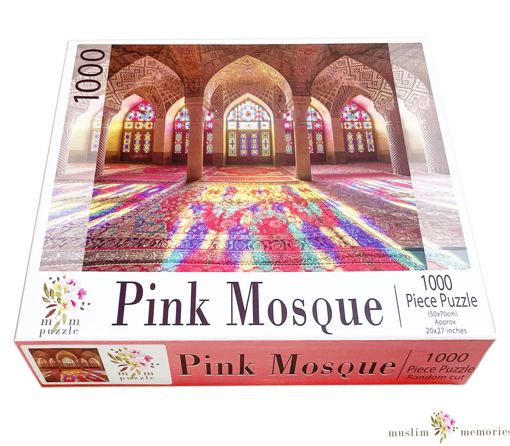 Islamic Puzzle The Majestic Beauty of the Pink Mosque 1000 Piece Set Muslim Memories