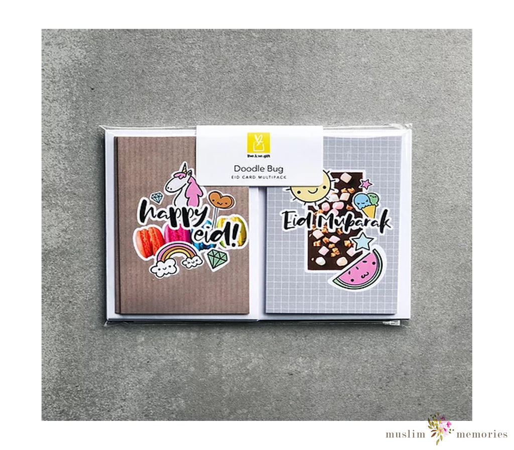 8 Doodle Bug Eid Cards Multipack Muslim Memories