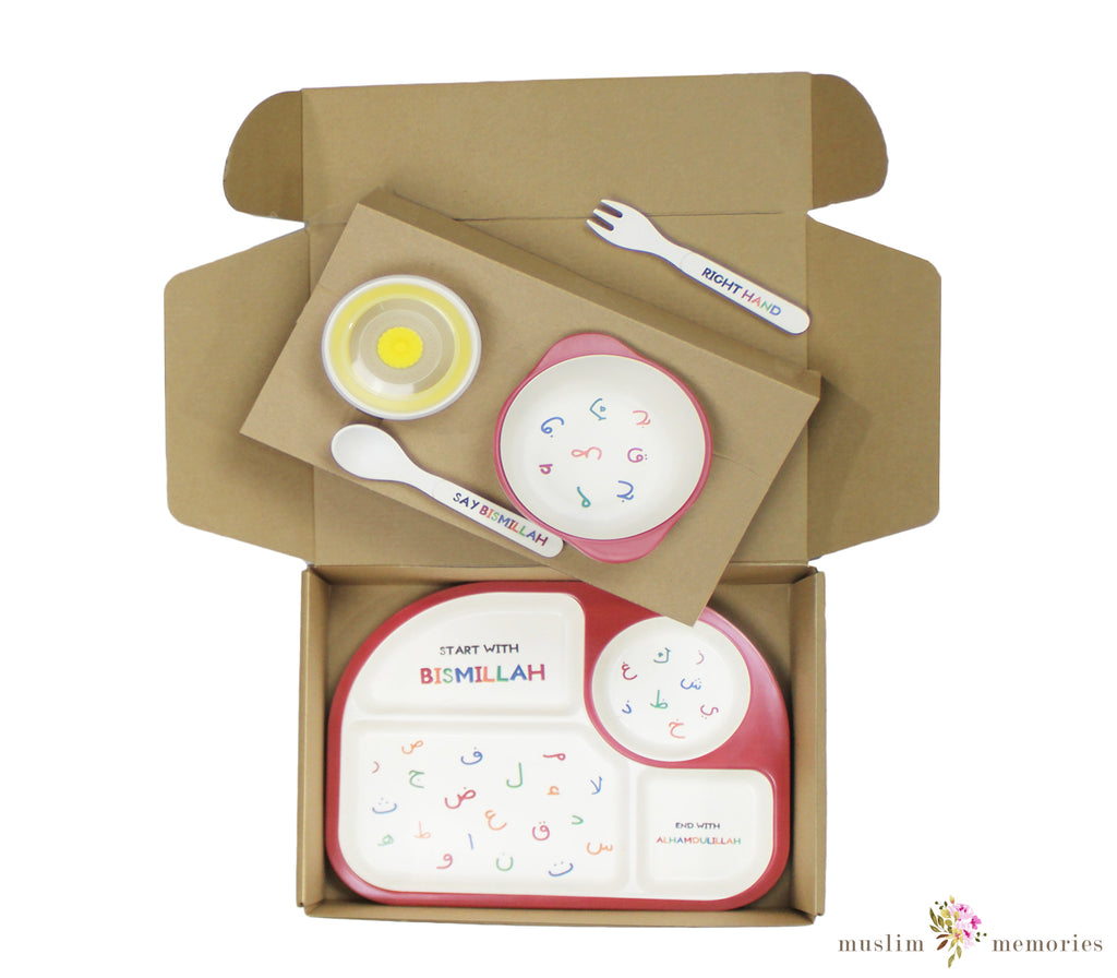 Arabic Alphabets Kids Tableware Set Imaan Kidz