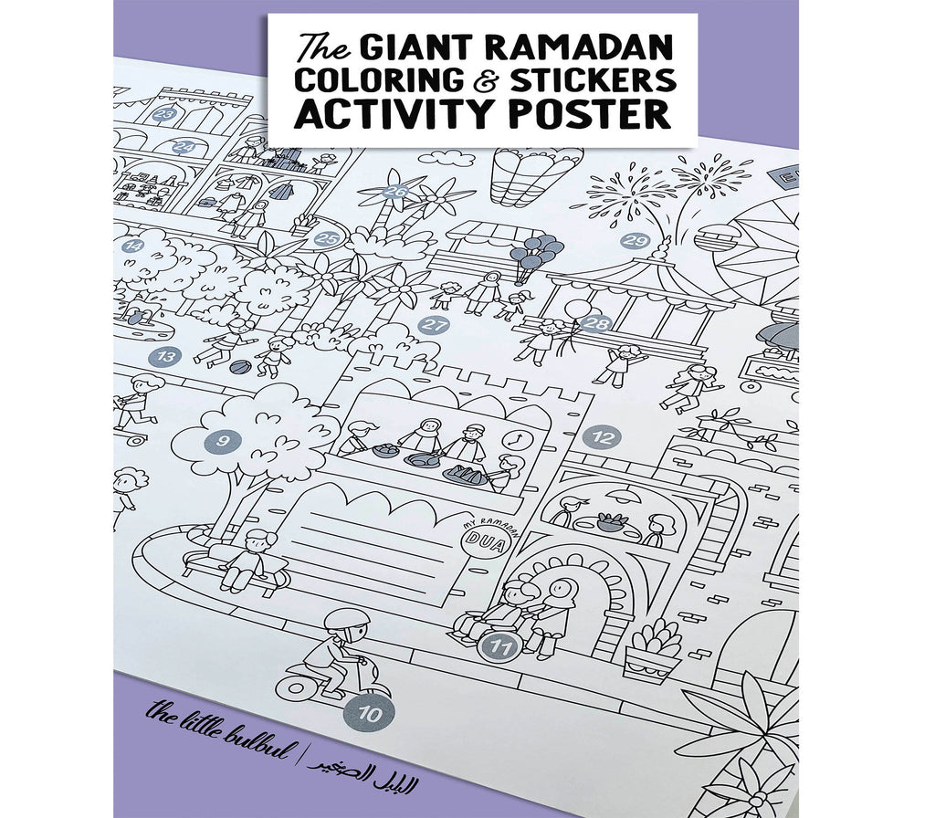 Ramadan Giant Coloring Poster and Stickers Set Muslim Memories