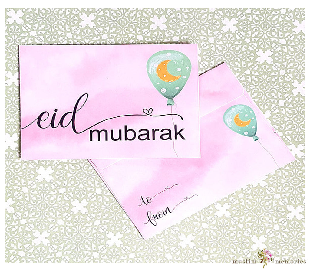 Pink Balloon Eidi Envelopes Muslim Memories