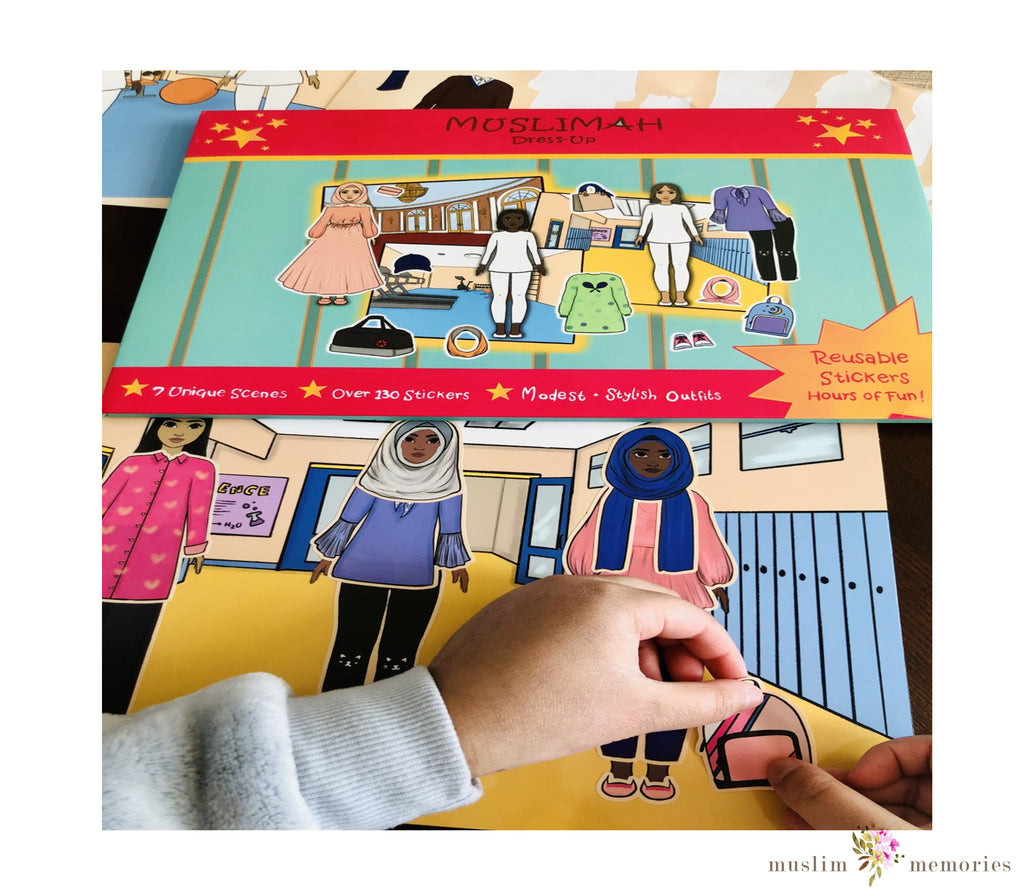 Muslimah Dress-up Activity, Reusable activity set stickers Muslim Memories